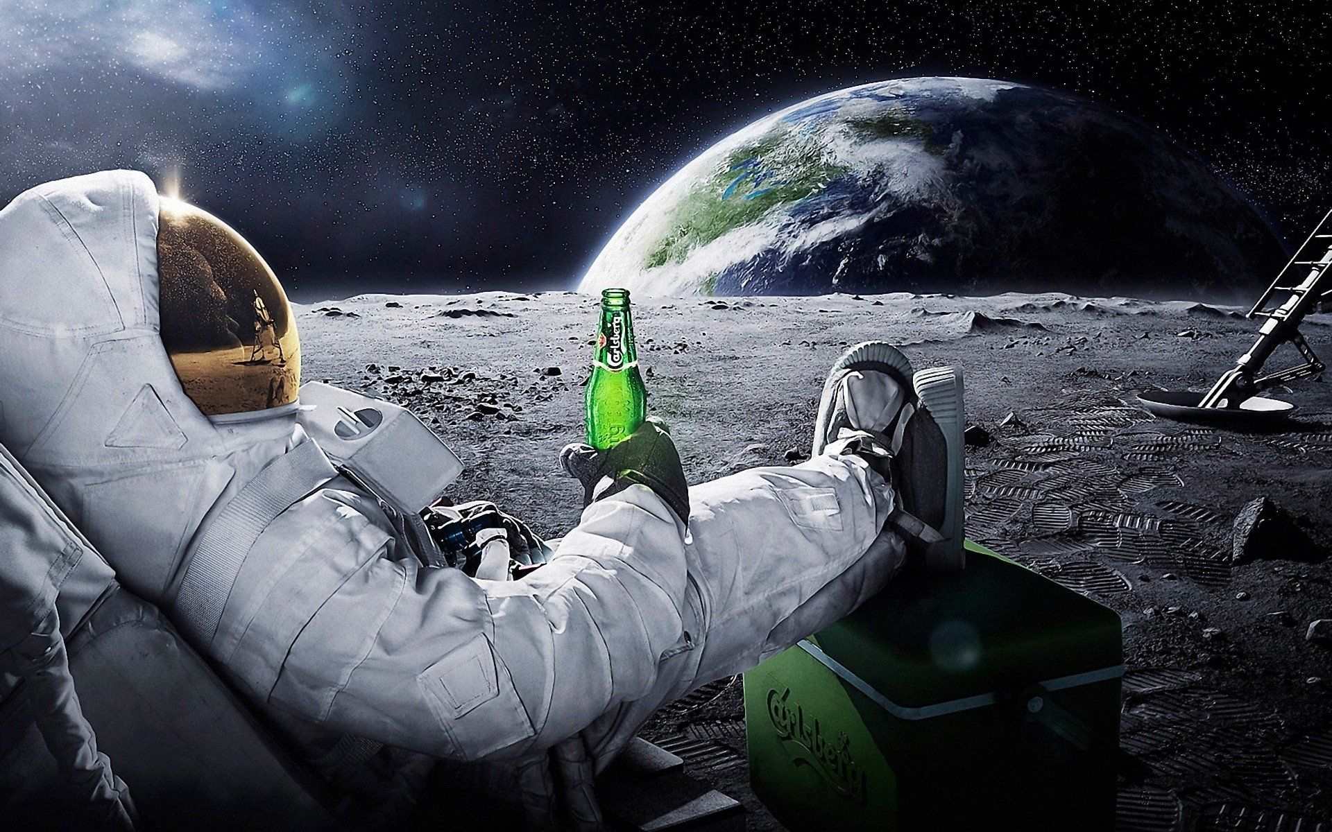 Astronaut Drinking Beer Iphone Wallpapers