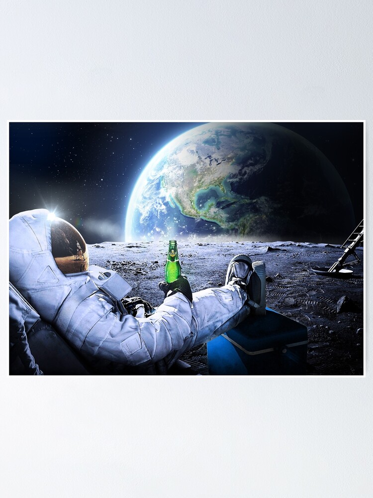 Astronaut Drinking Beer On Moon Wallpapers