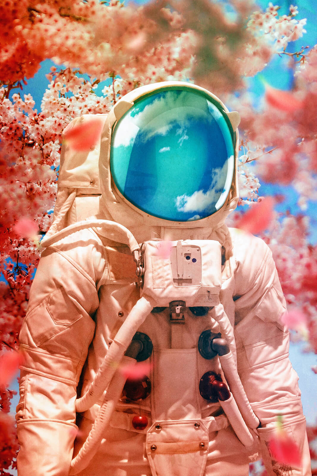 Astronaut Flowers Painting Wallpapers