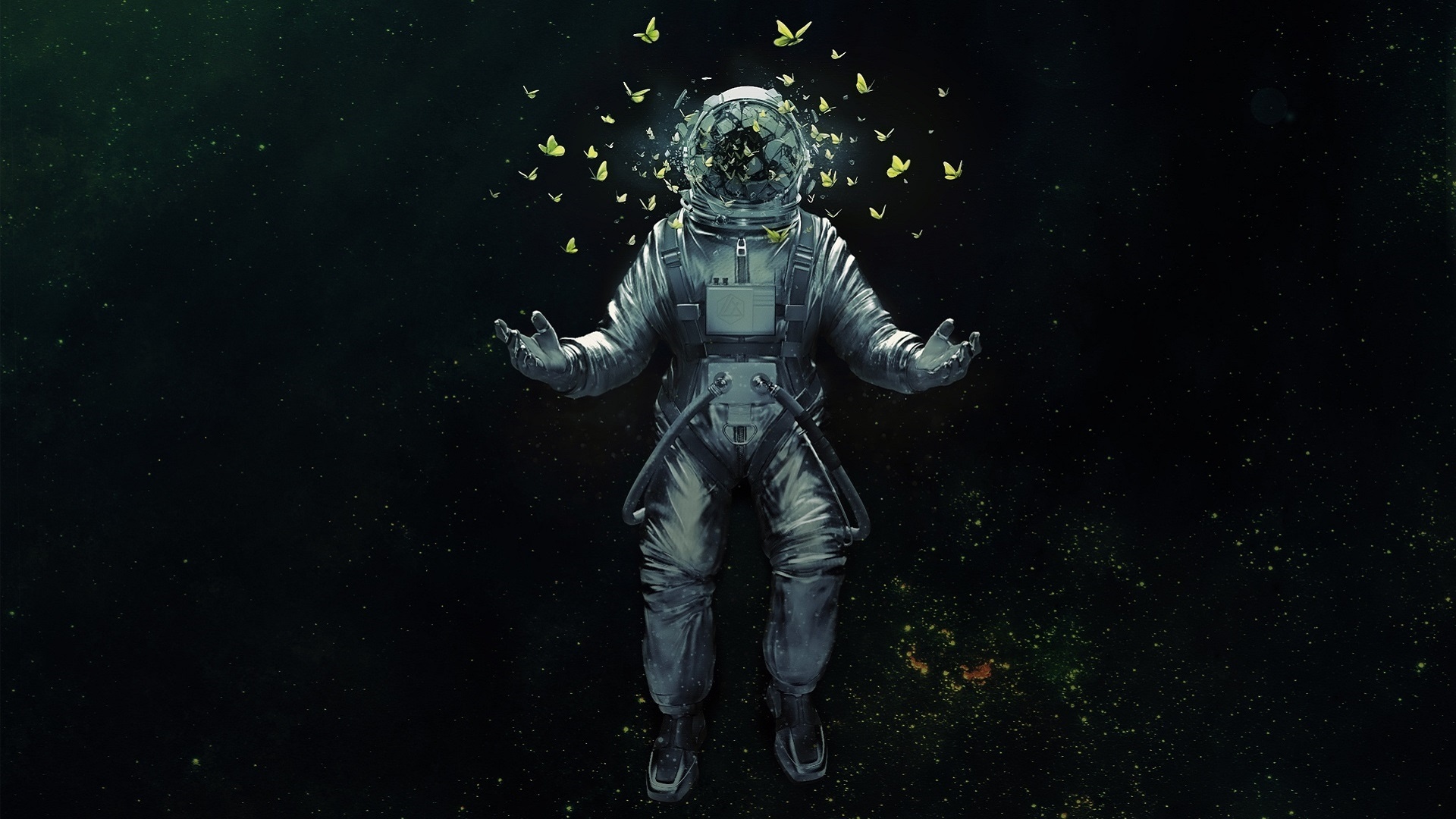 Astronaut Flowers Painting Wallpapers