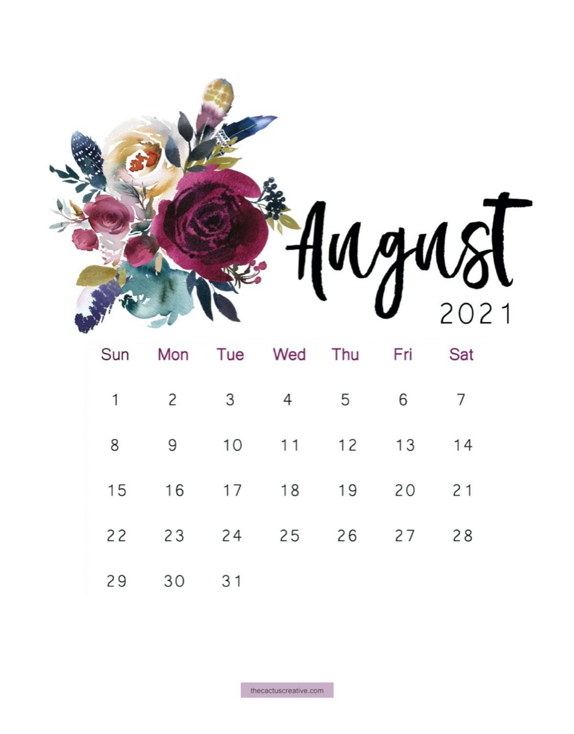 August 2021 Calendar Wallpapers