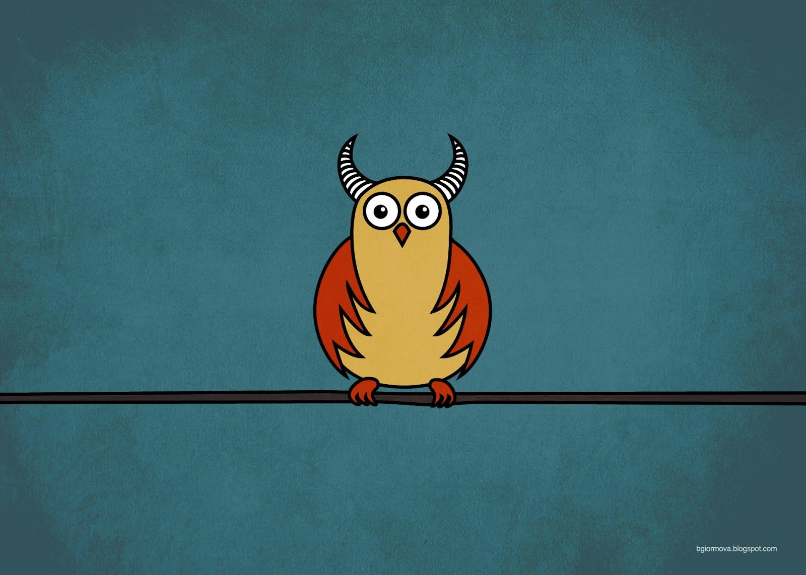 Baby Owls Cartoons Wallpapers