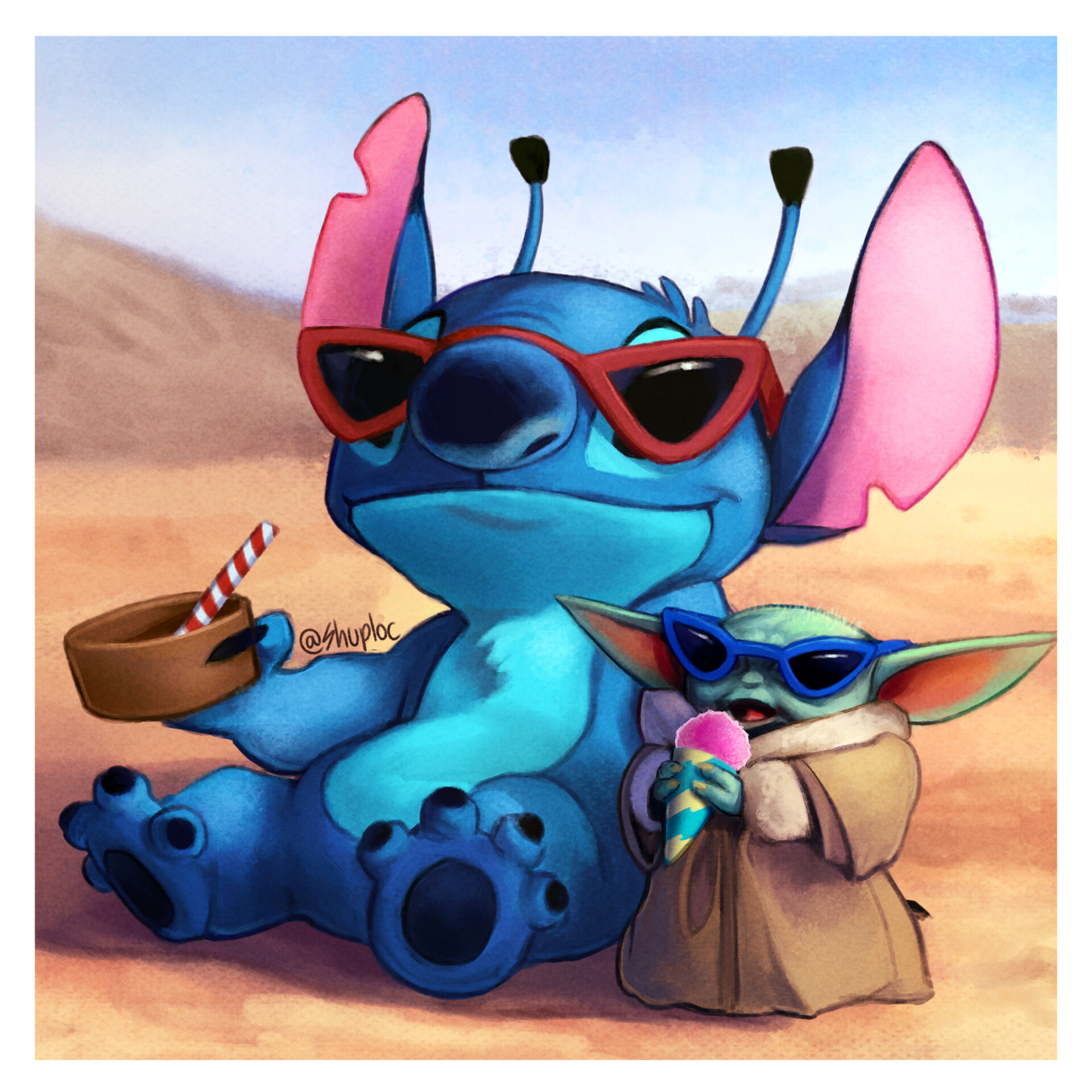 Baby Yoda And Stitch Wallpapers