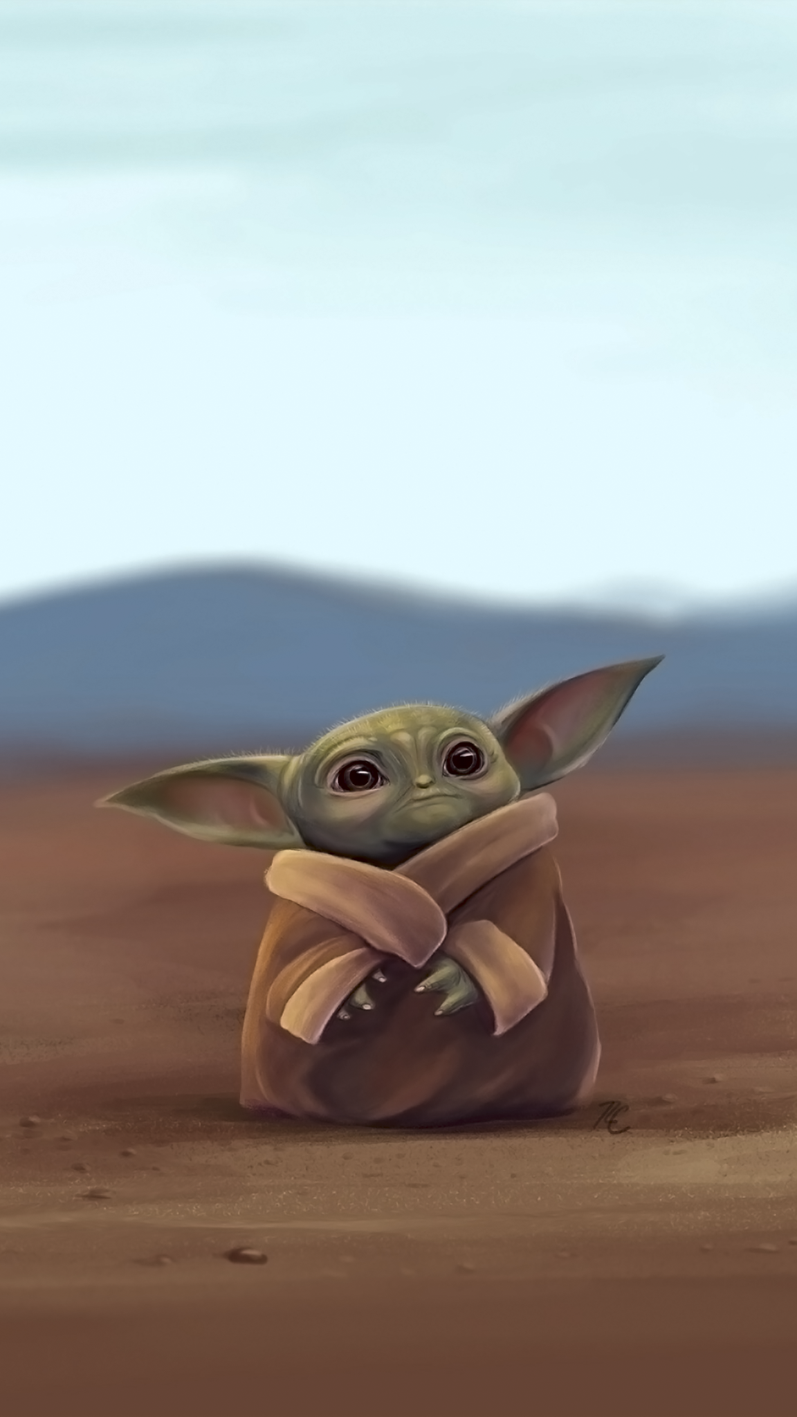 Baby Yoda Cartoon Wallpapers