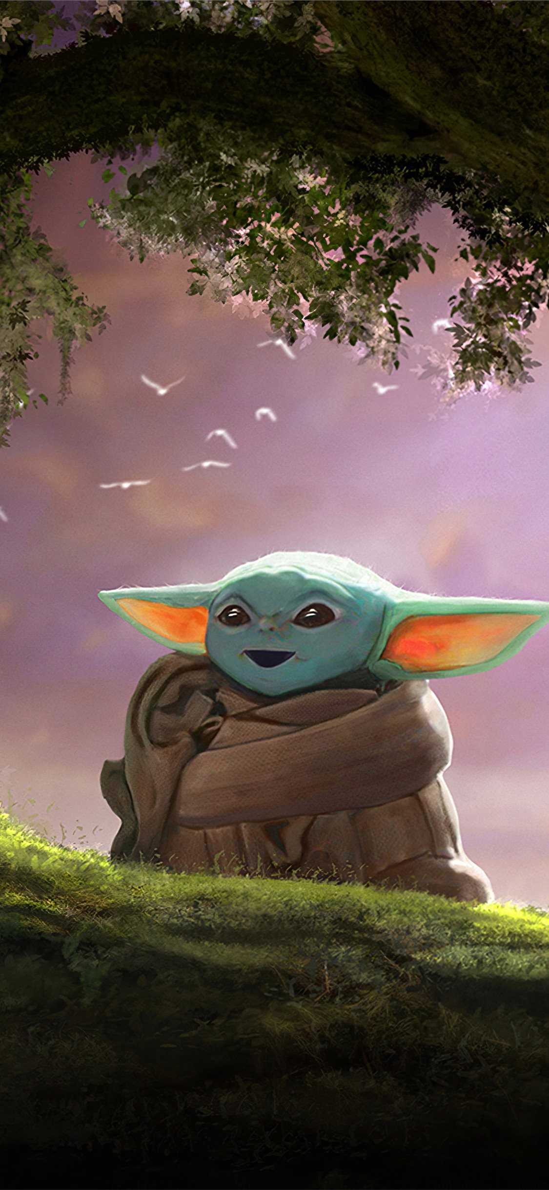 Baby Yoda Cartoon Wallpapers