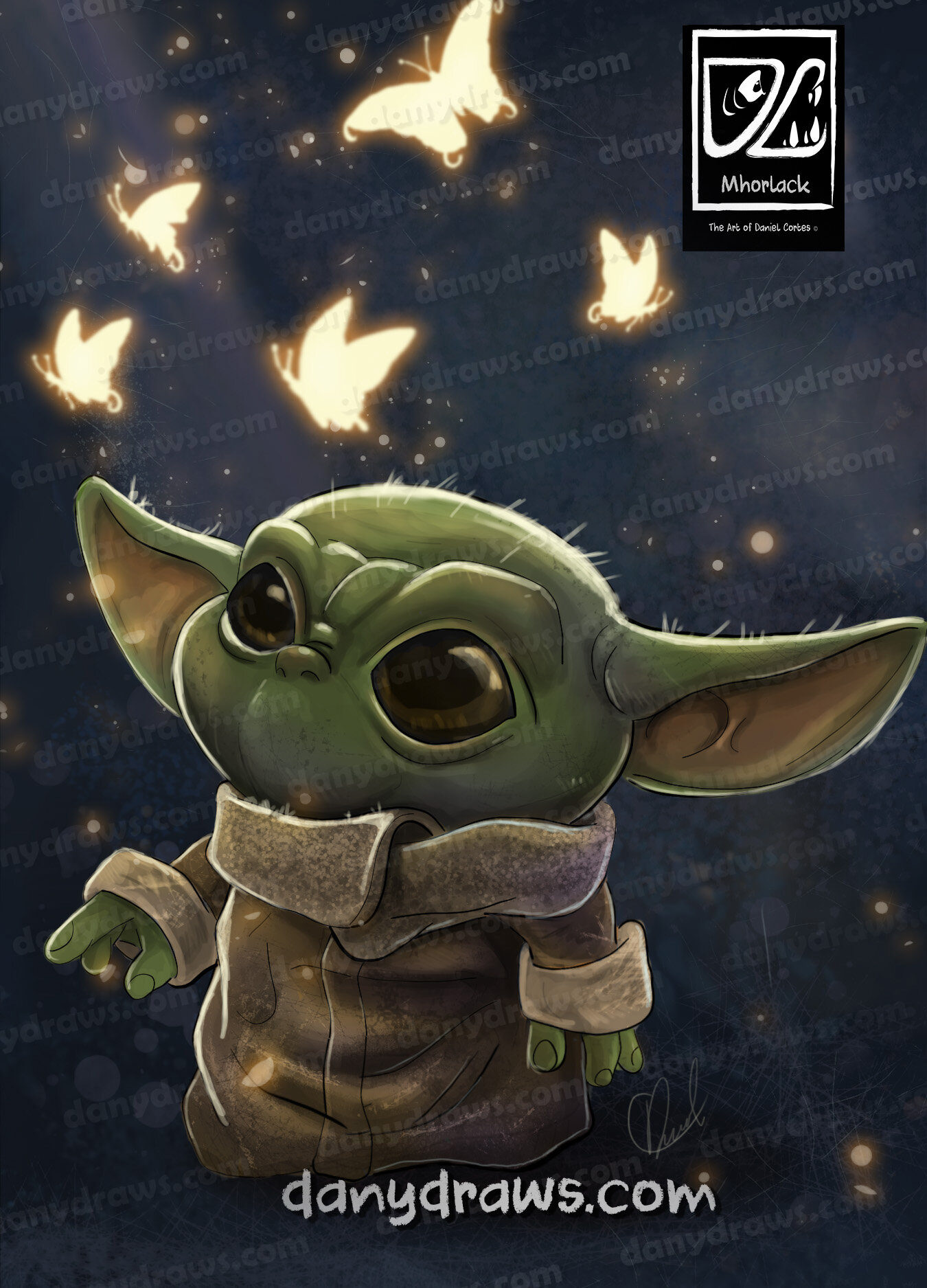 Baby Yoda Cartoon Wallpapers