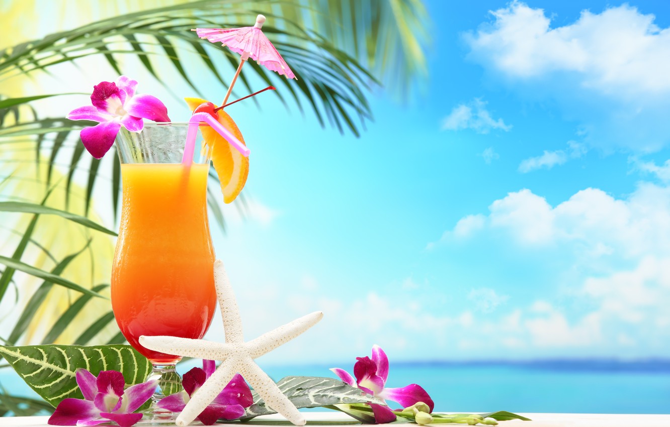 Beach Summer Beach Tropical Drinks Wallpapers