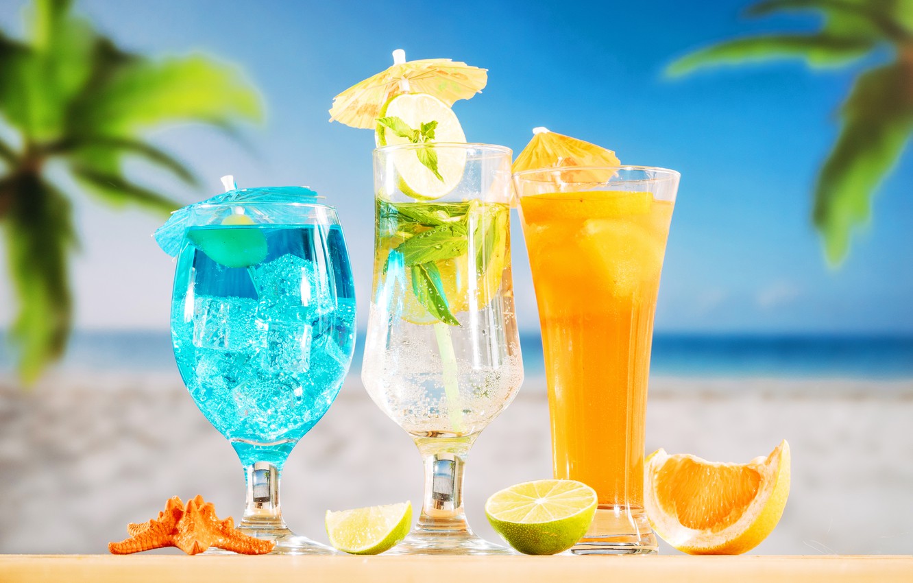 Beach Summer Beach Tropical Drinks Wallpapers