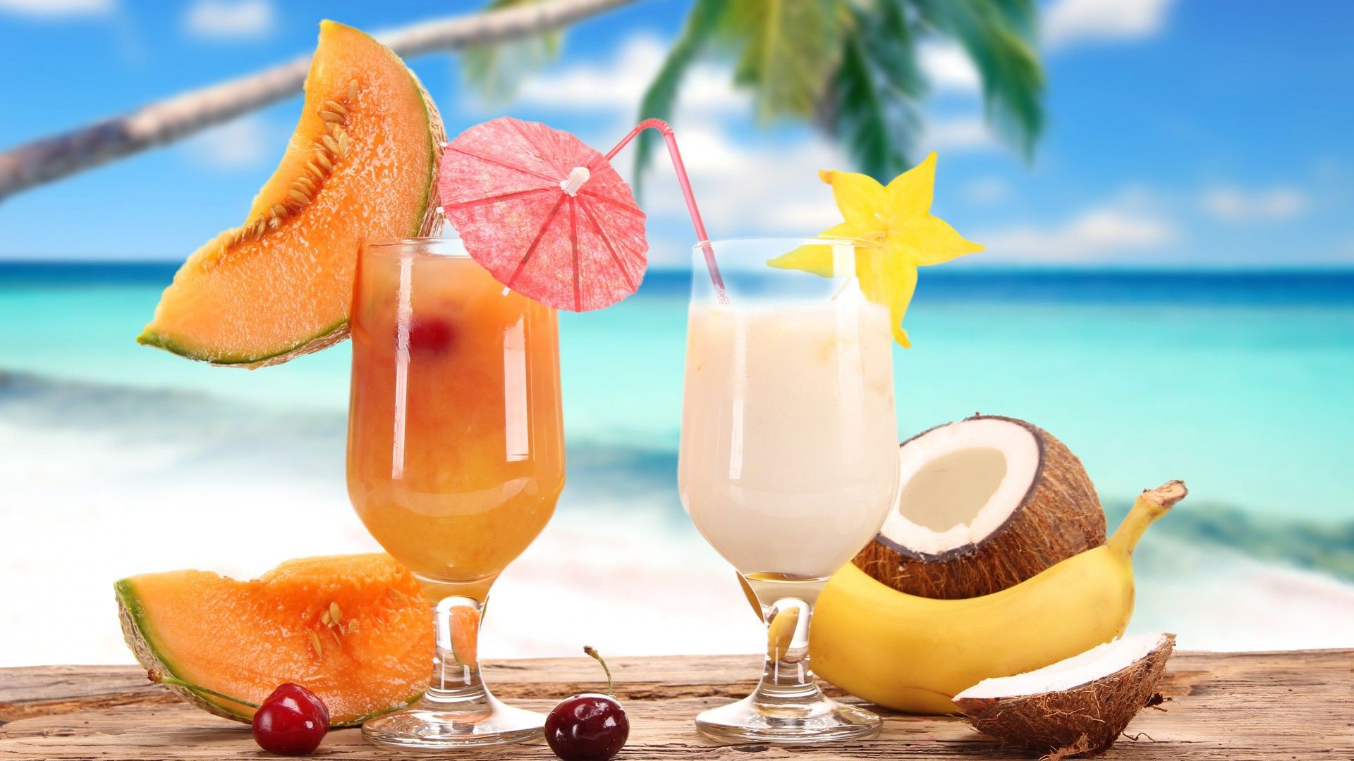 Beach Summer Beach Tropical Drinks Wallpapers