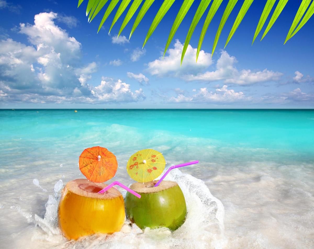 Beach Summer Beach Tropical Drinks Wallpapers