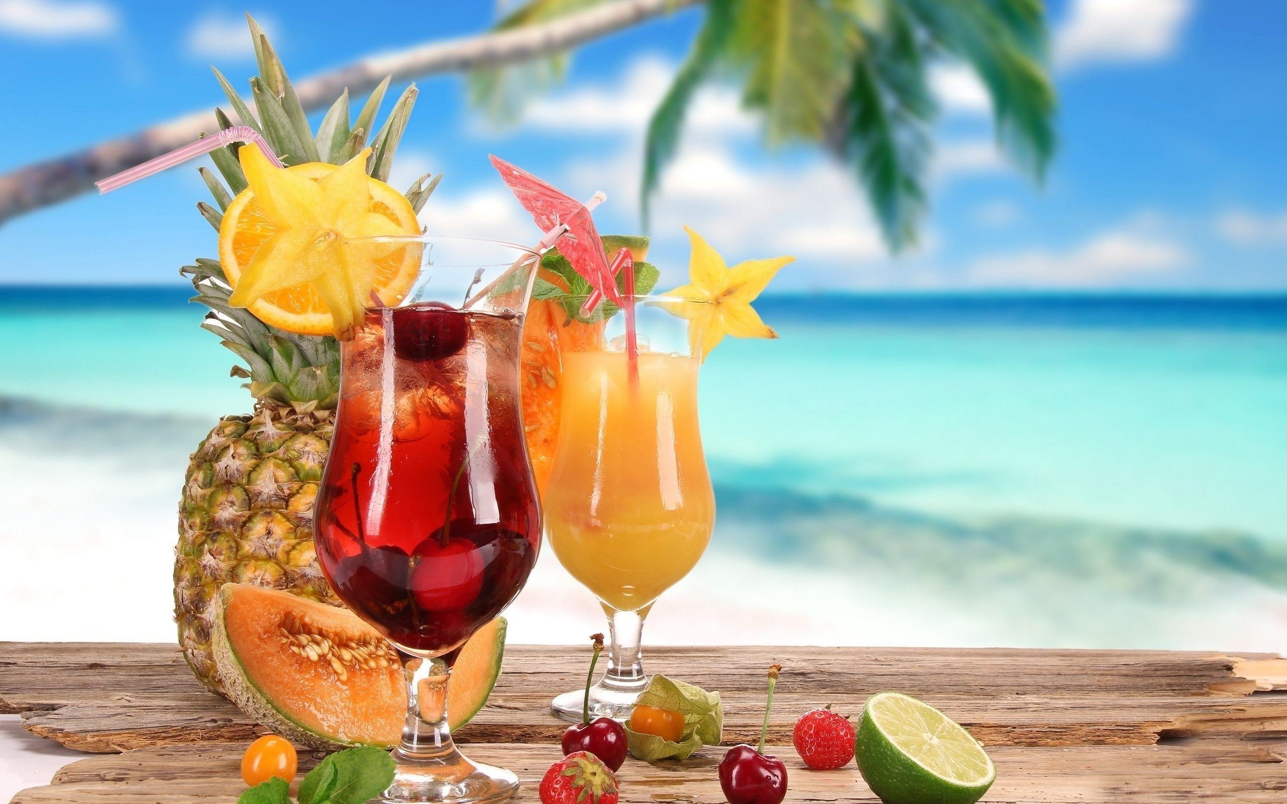 Beach Summer Beach Tropical Drinks Wallpapers