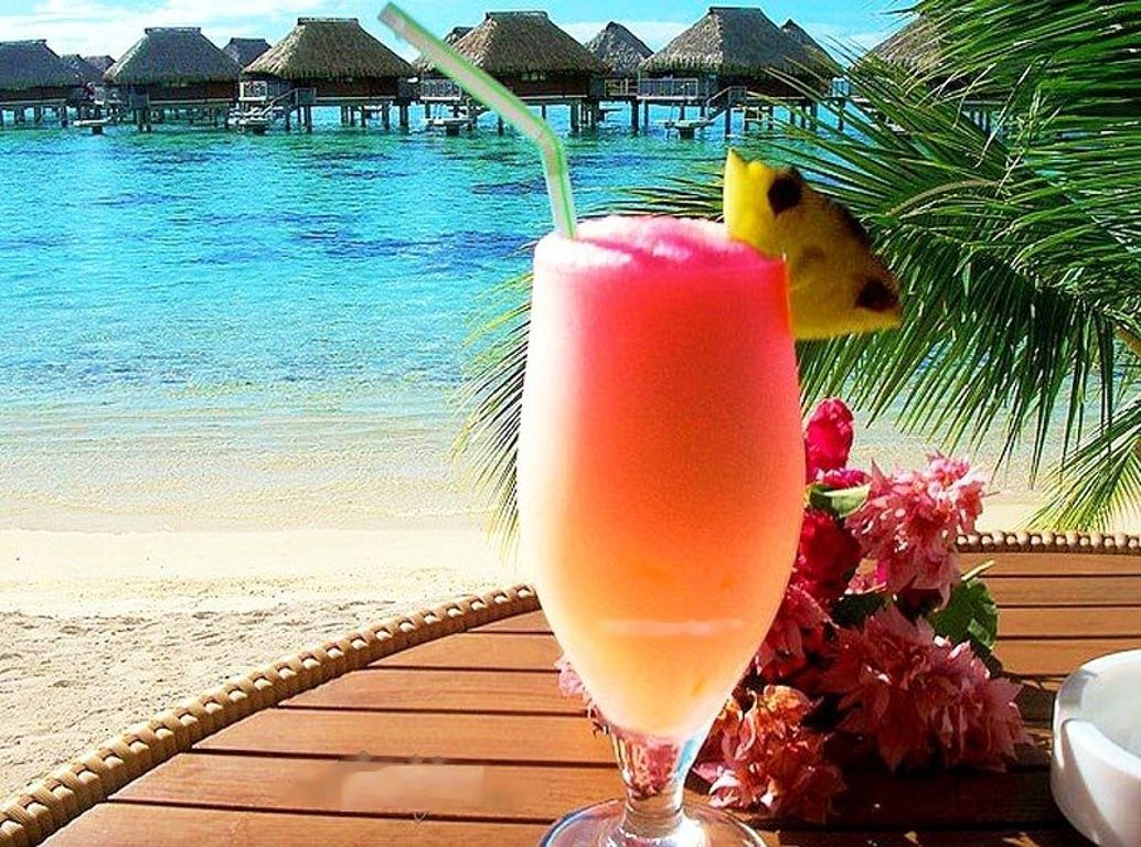 Beach Summer Beach Tropical Drinks Wallpapers