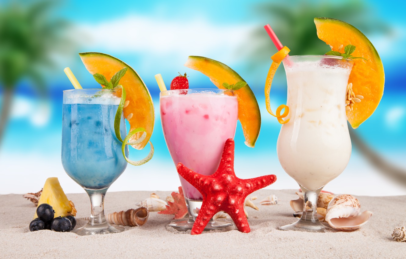 Beach Summer Beach Tropical Drinks Wallpapers