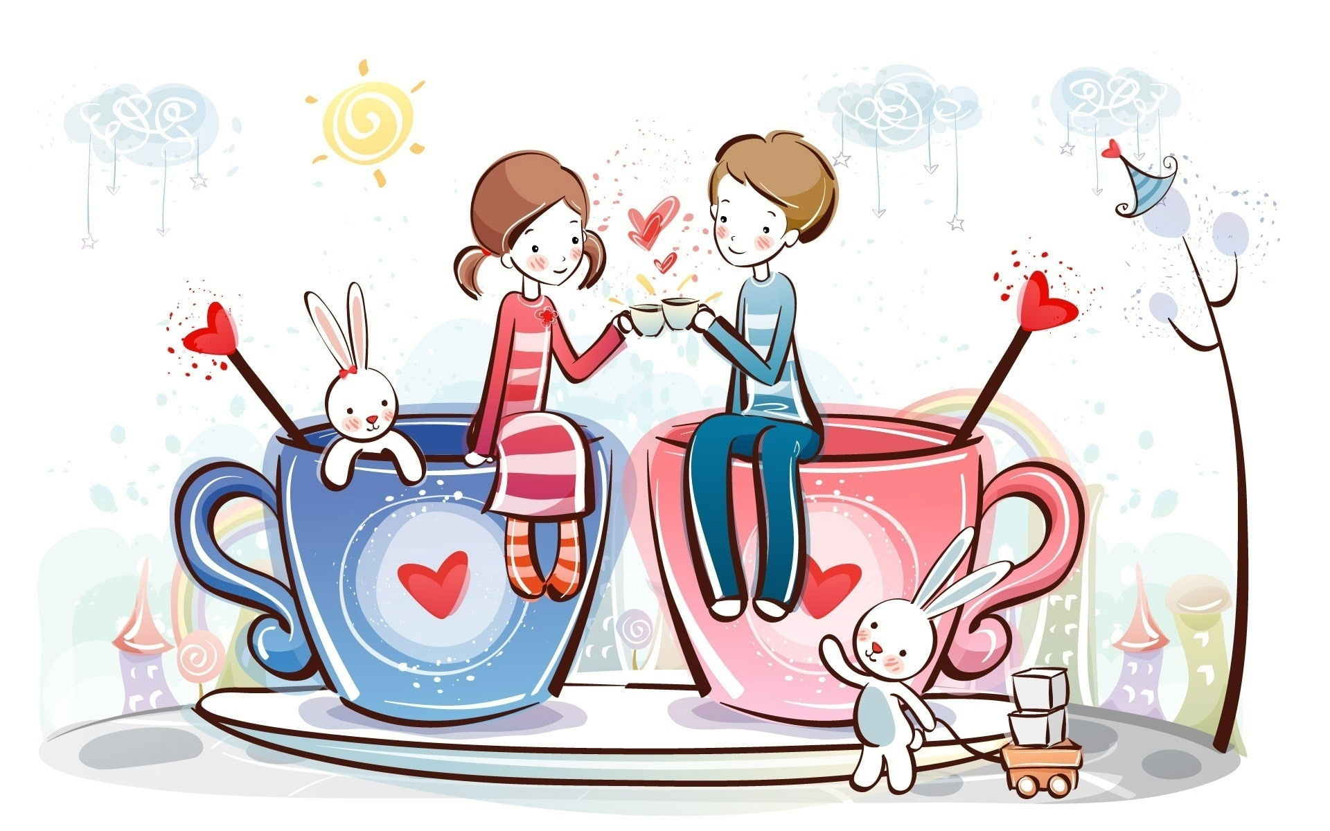 Beautiful Love Drawings Wallpapers