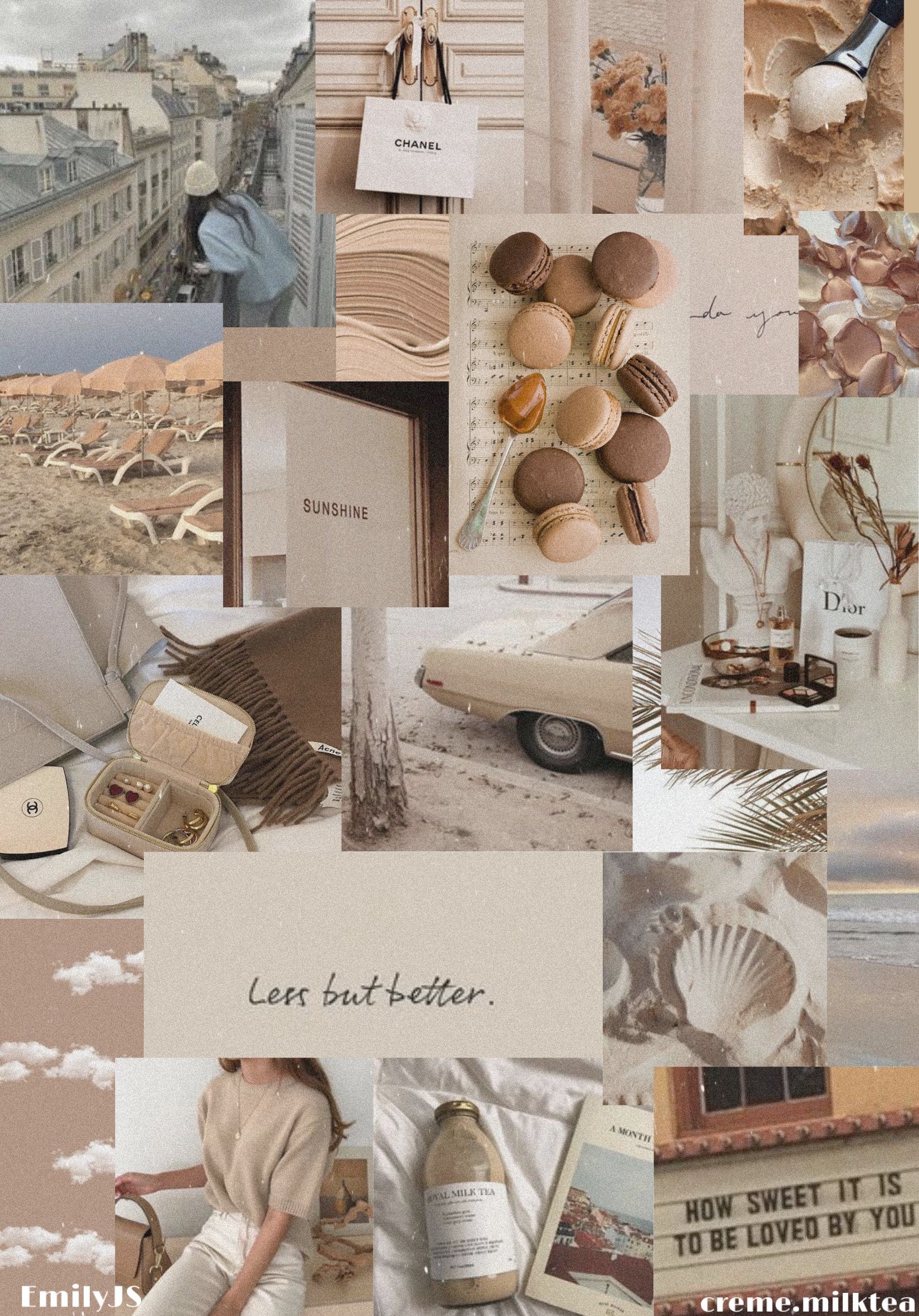 Beige Aesthetic Collage Wallpapers