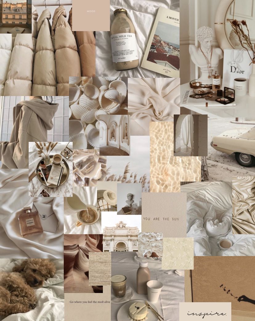 Beige Aesthetic Collage Wallpapers