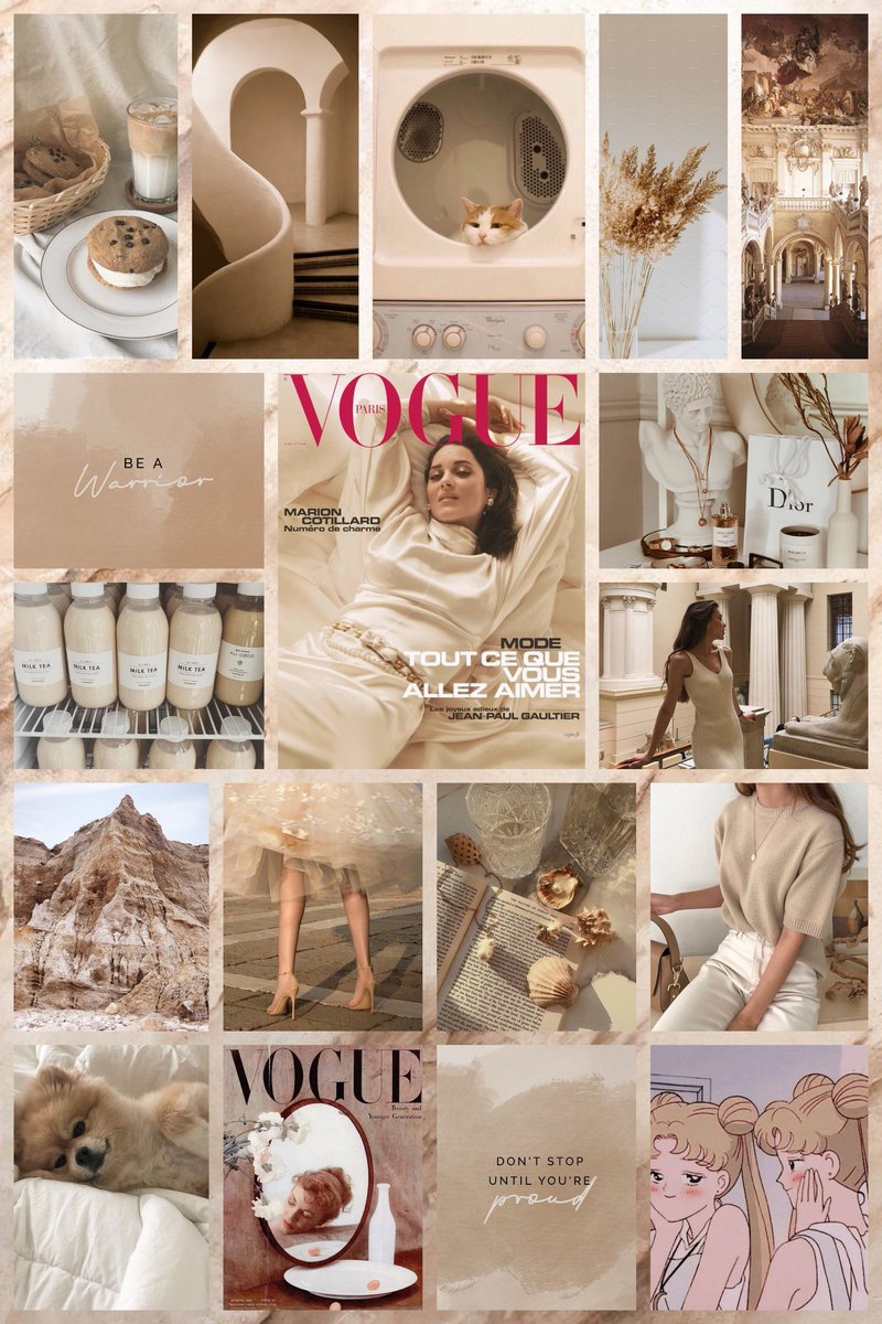 Beige Aesthetic Collage Wallpapers