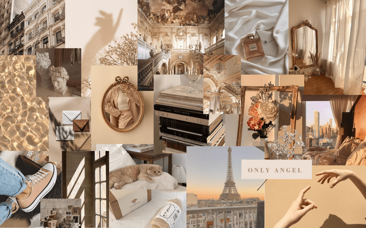 Beige Aesthetic Collage Wallpapers