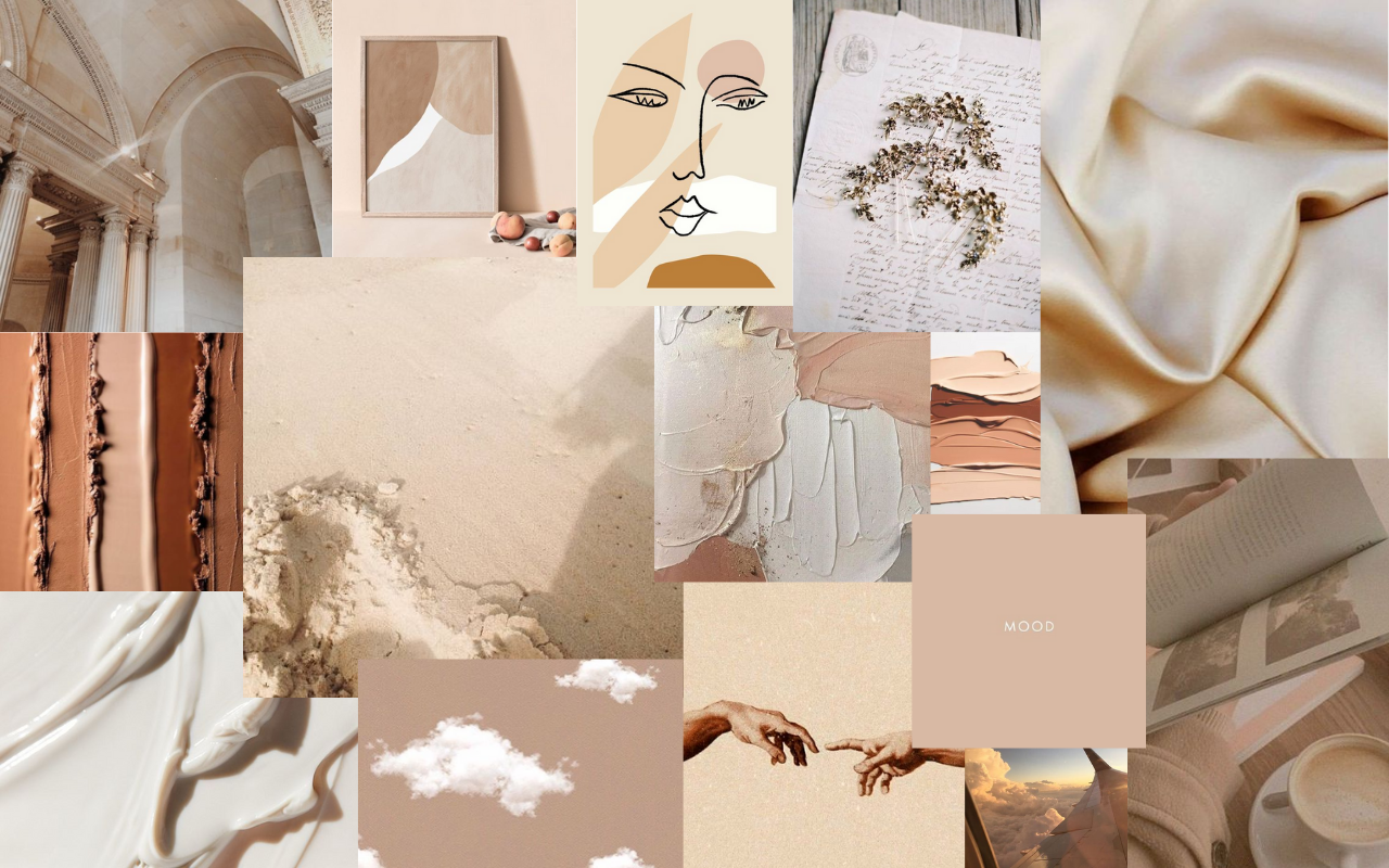 Beige Aesthetic Collage Wallpapers