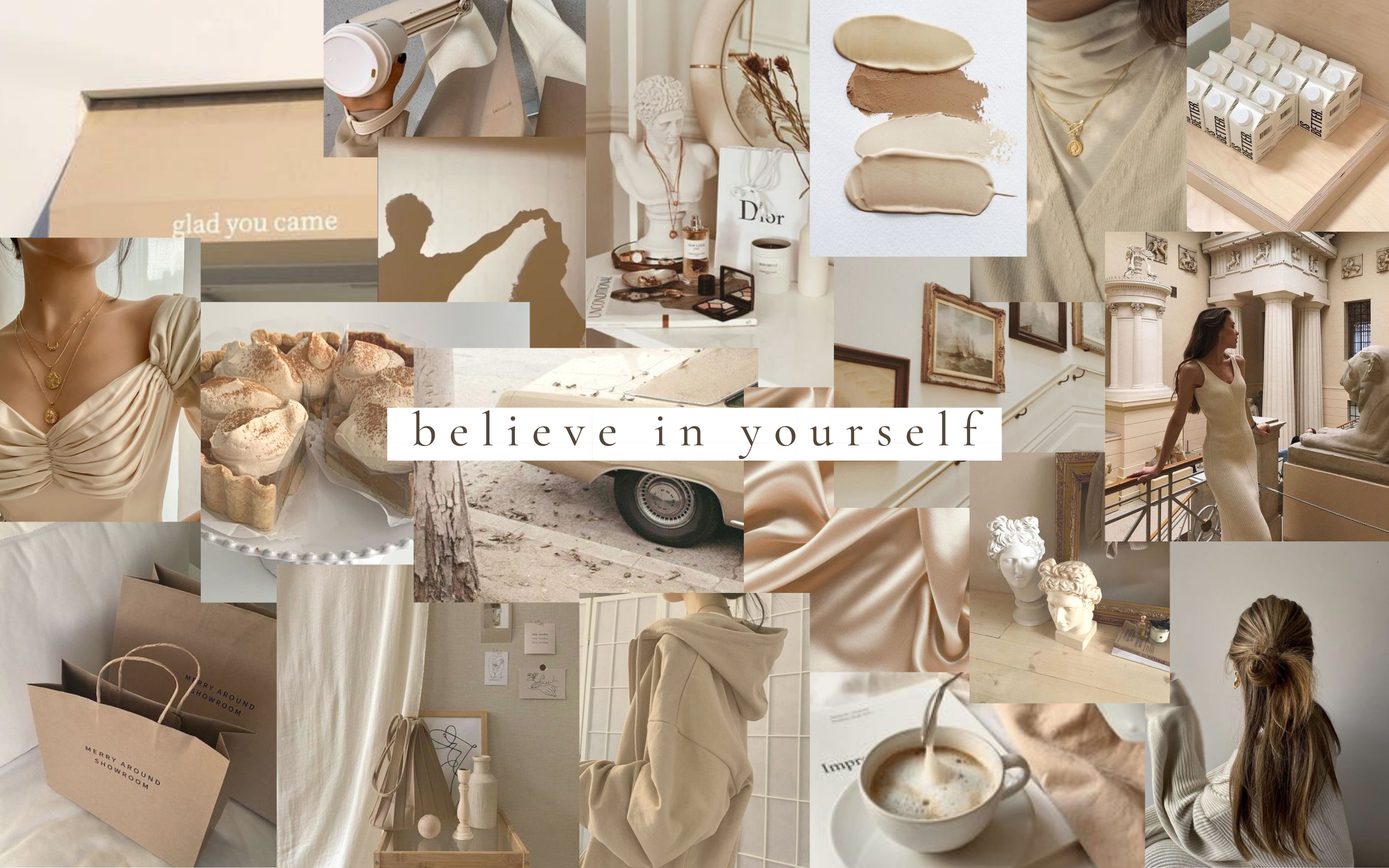 Beige Aesthetic Collage Wallpapers