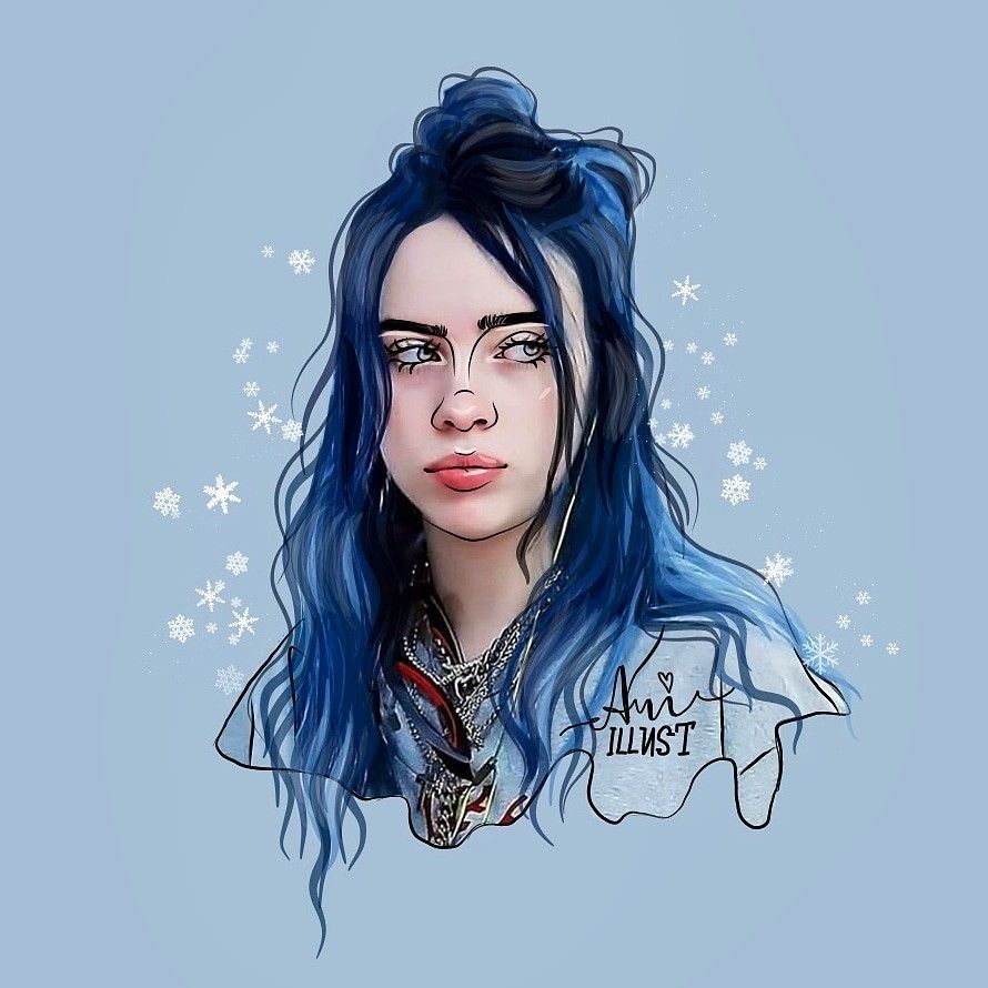 Billie Eilish Cartoon Drawing Wallpapers