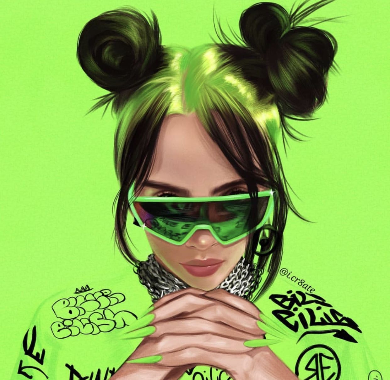 Billie Eilish Green Wallpapers