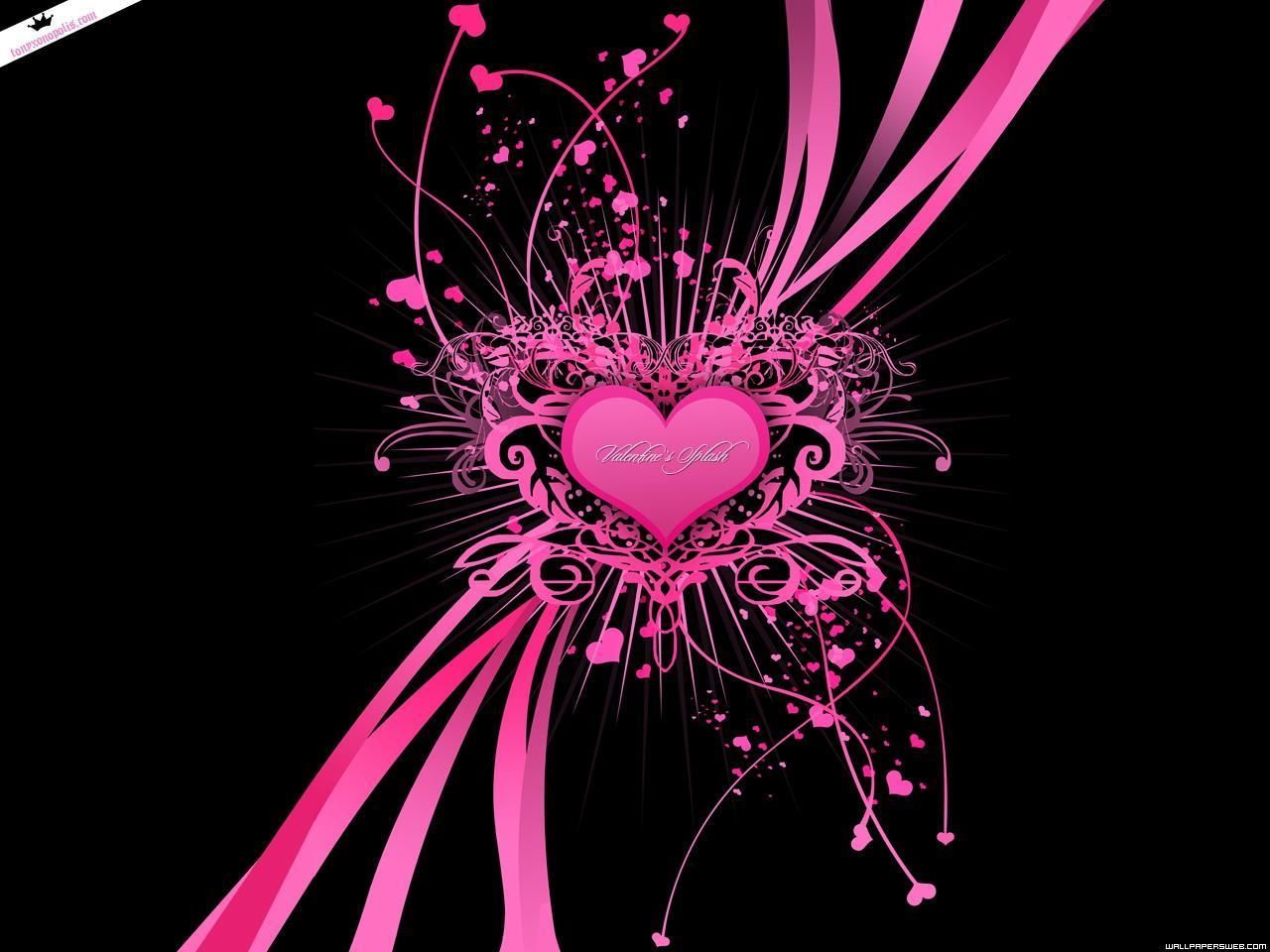 Black And Pink Heart Wallpapers