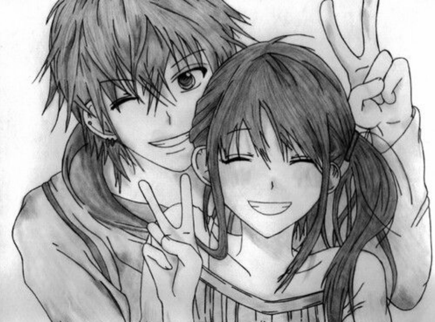 Black And White Anime Couple Wallpapers