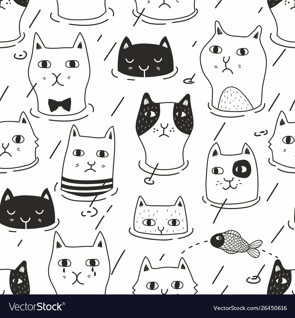 Black And White Cat Art Wallpapers