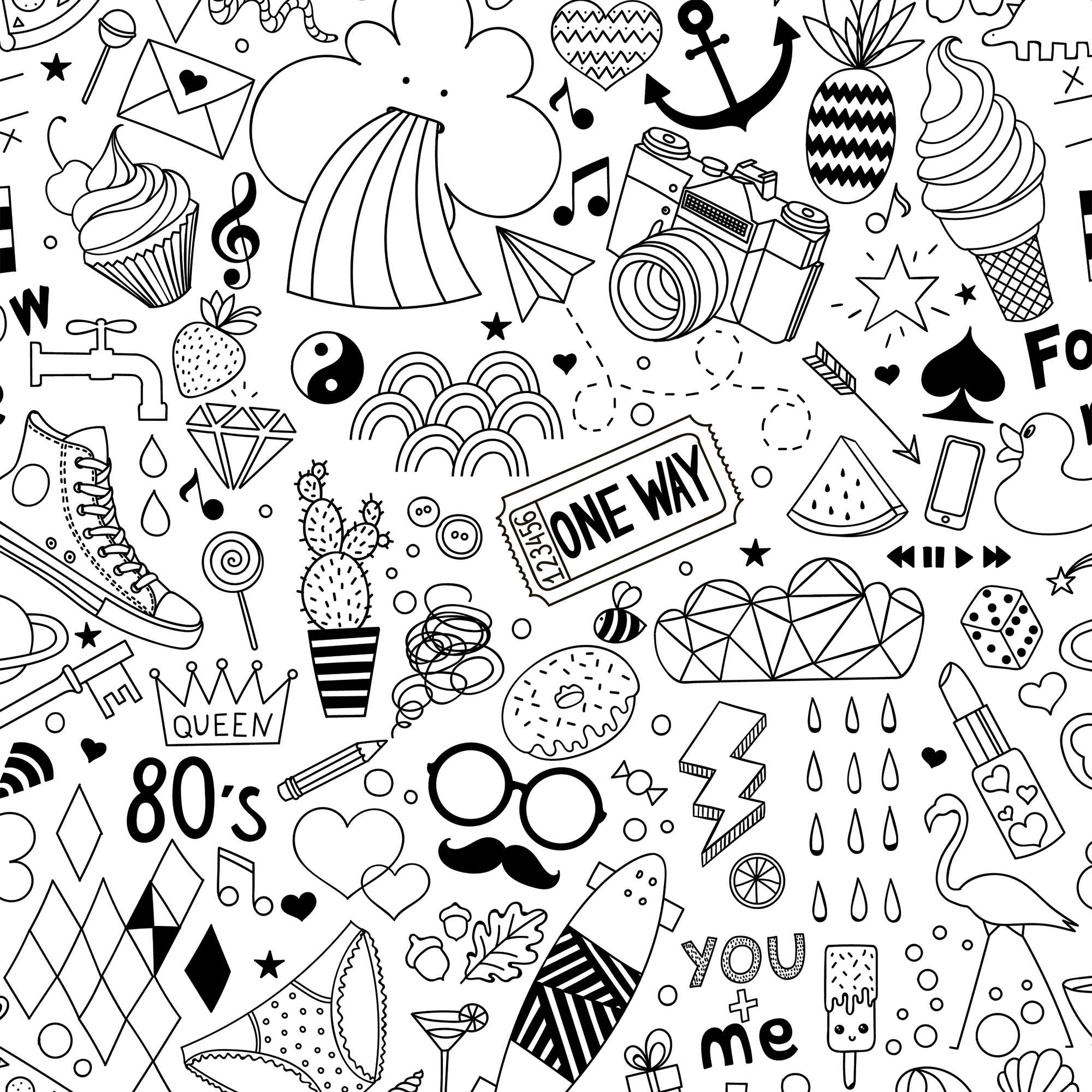 Black And White Doodle Wallpapers