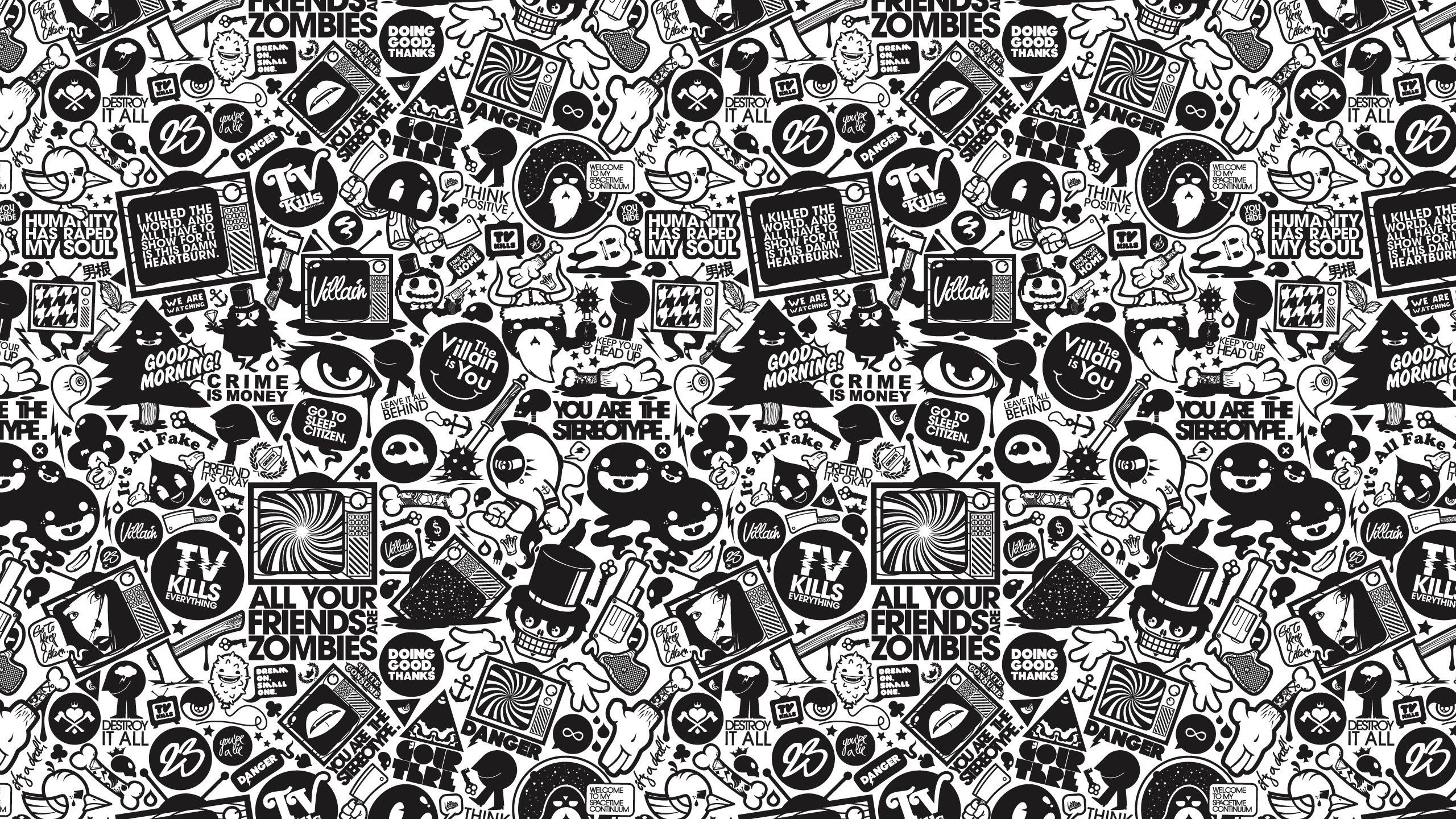 Black And White Doodle Wallpapers