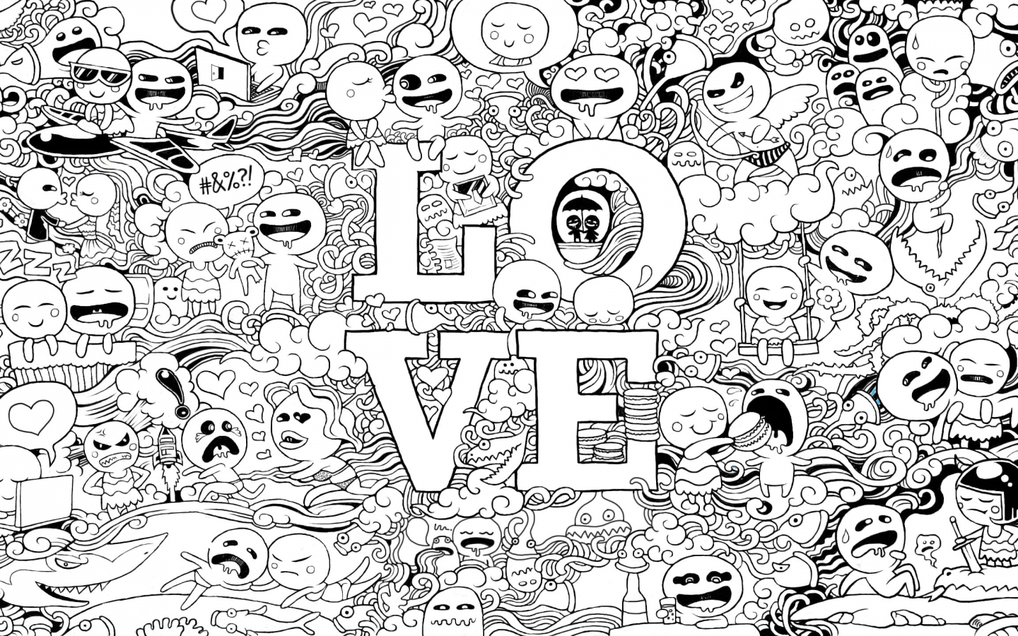 Black And White Doodle Wallpapers