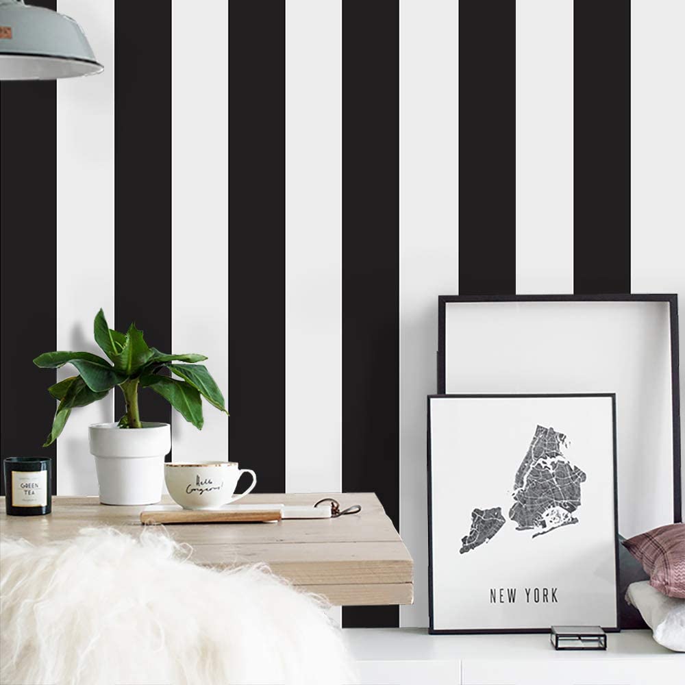 Black And White Striped Removable Wallpapers
