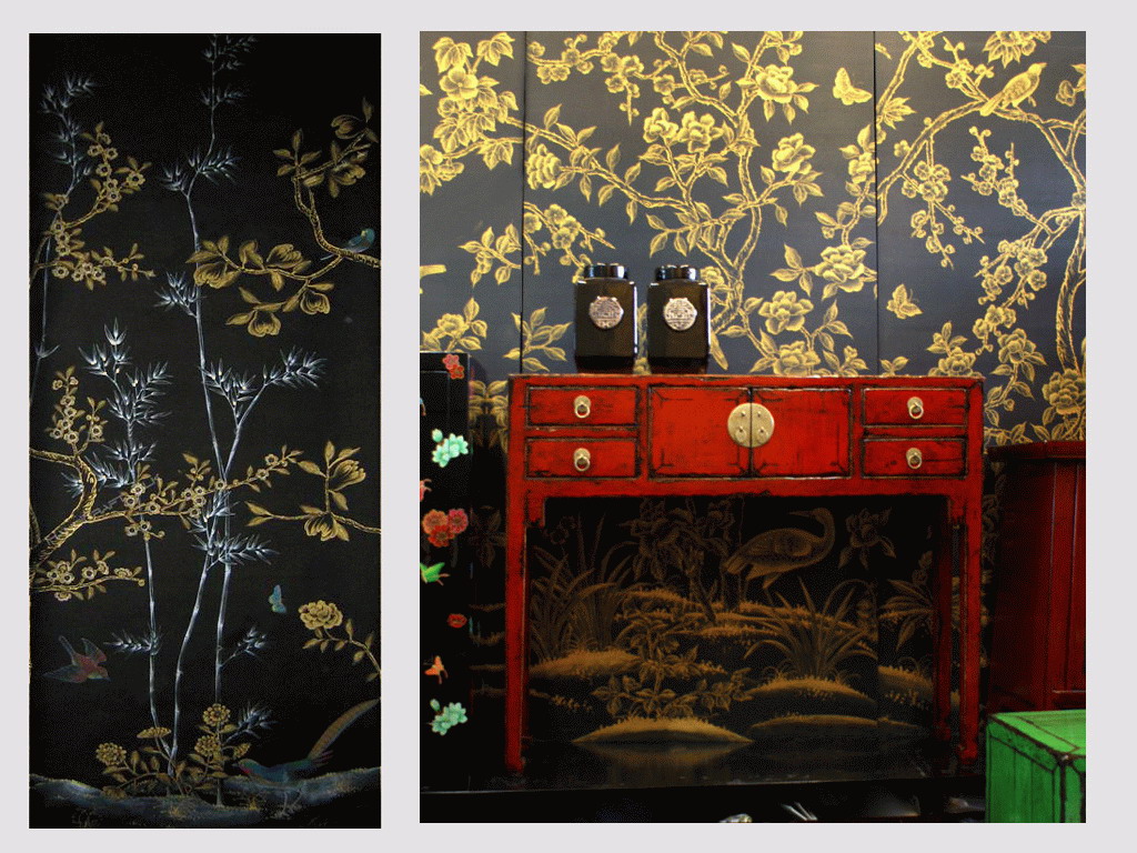 Black Chinoiserie Wallpapers