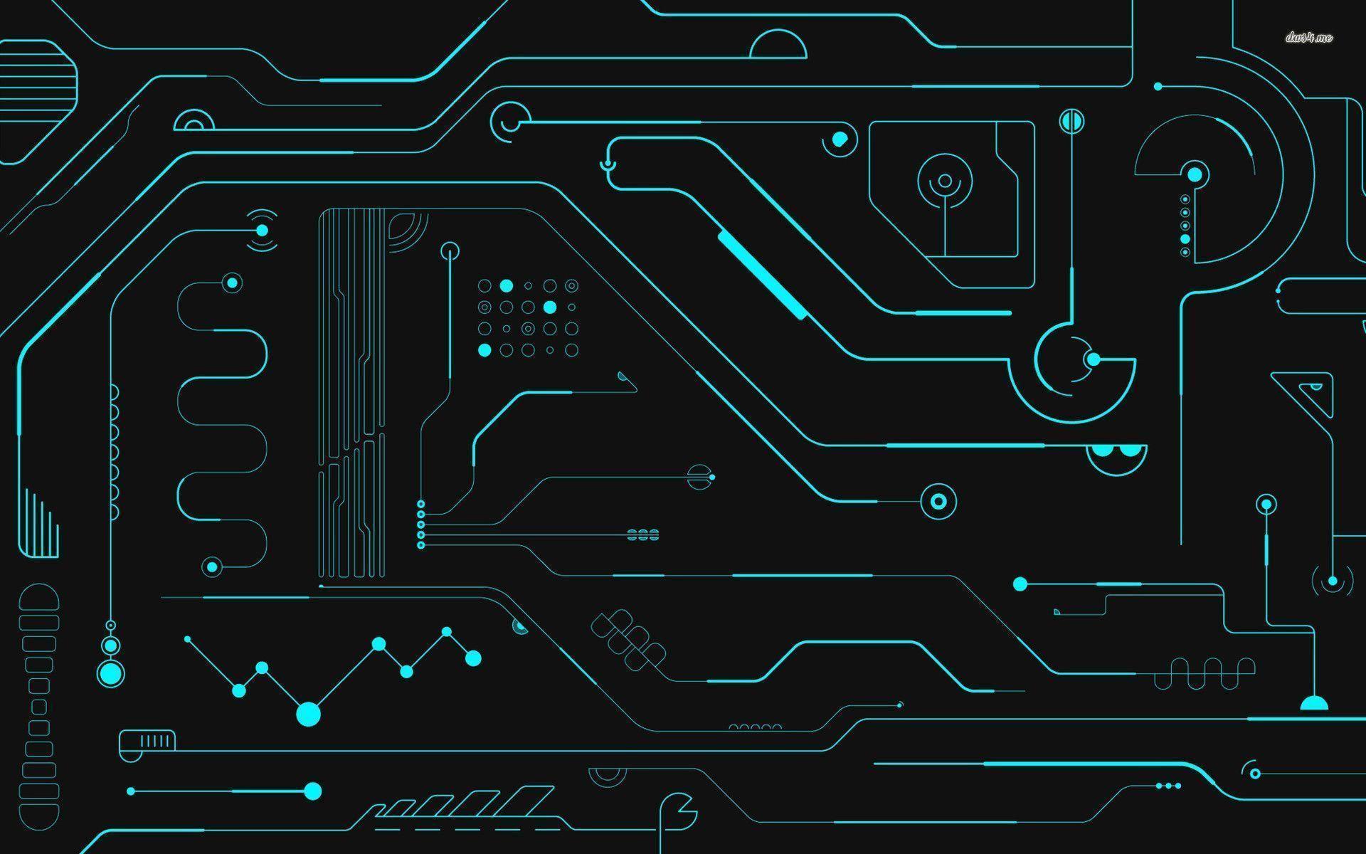 Black Circuit Board Wallpapers