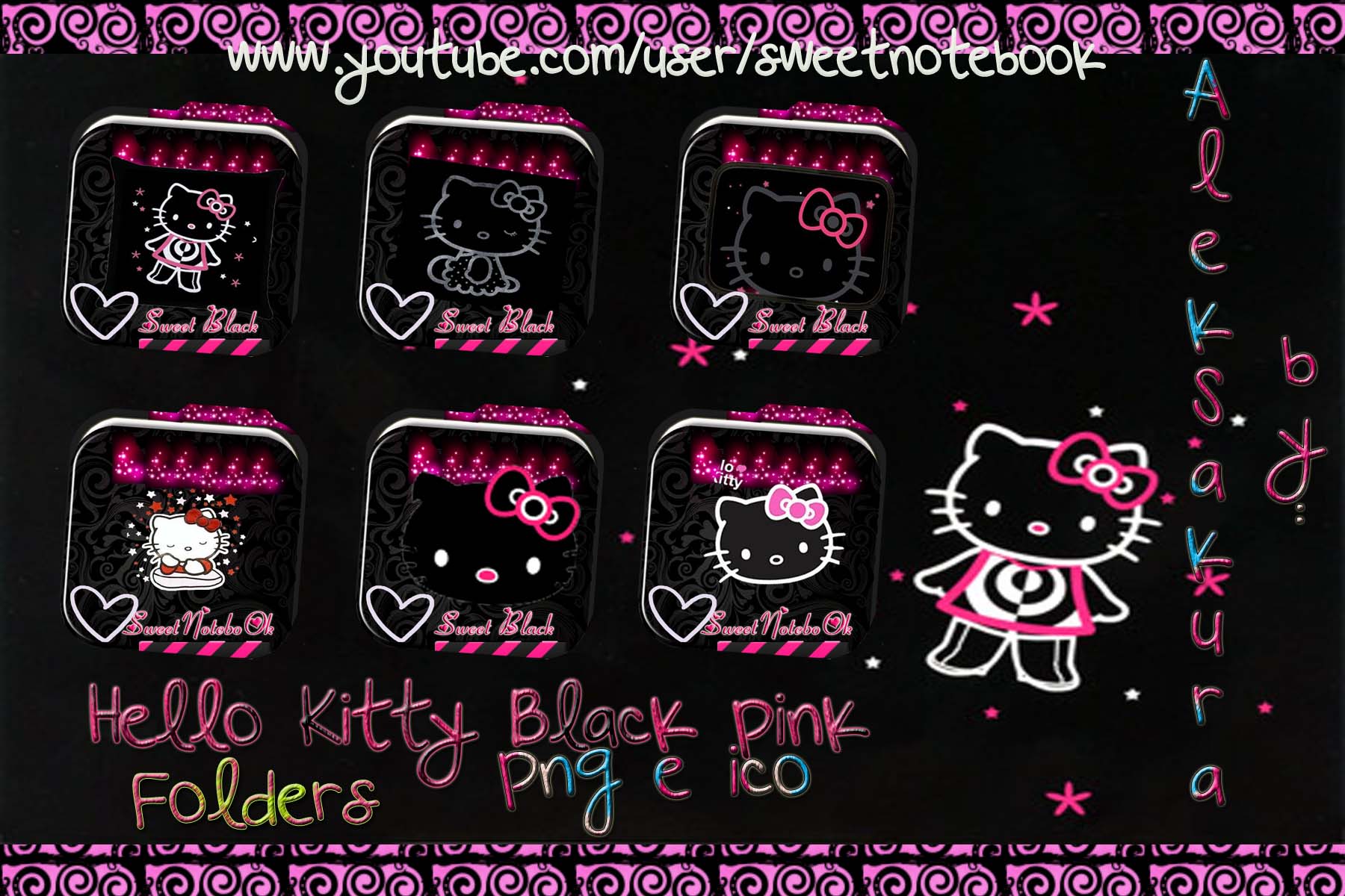 Black Love Hello Kitty Wallpapers