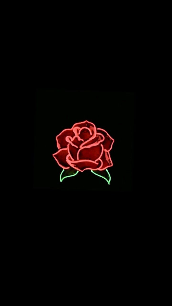 Black Neon Rose Wallpapers