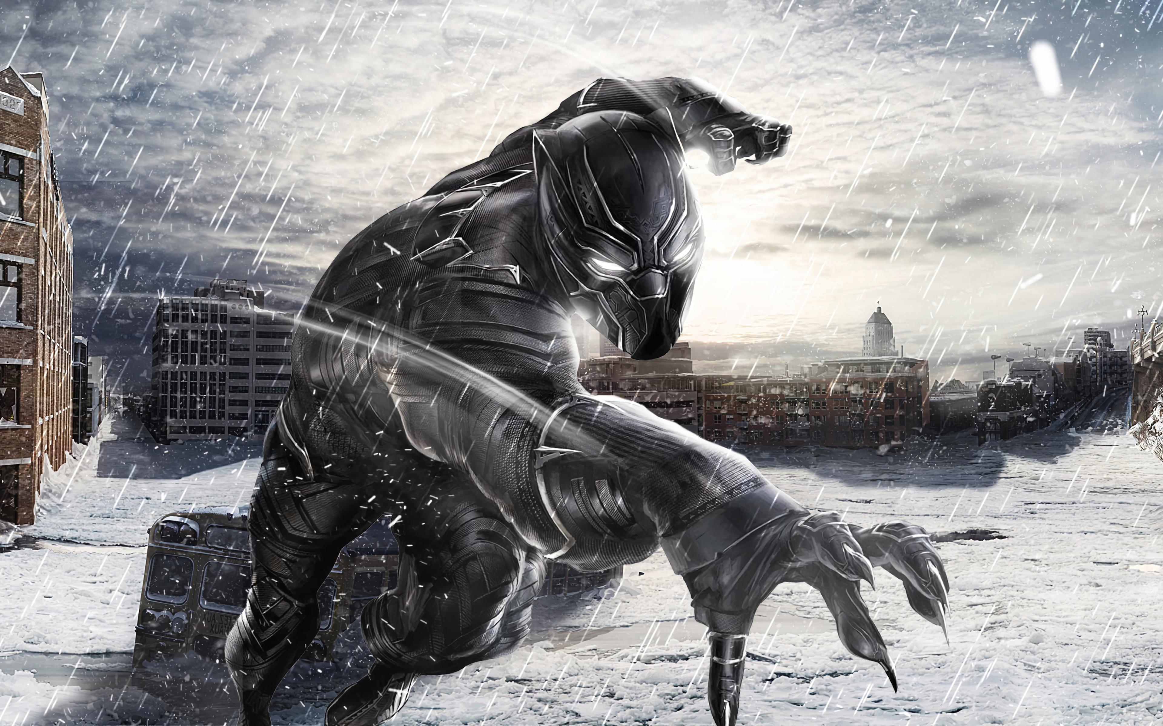 Black Panther In Snow Wallpapers