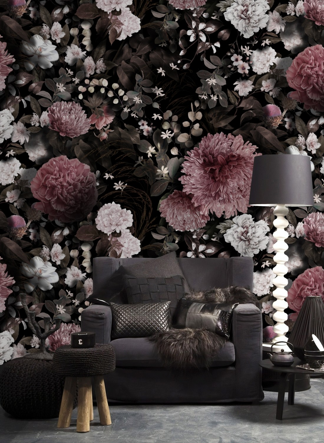 Black Pink Floral Wallpapers
