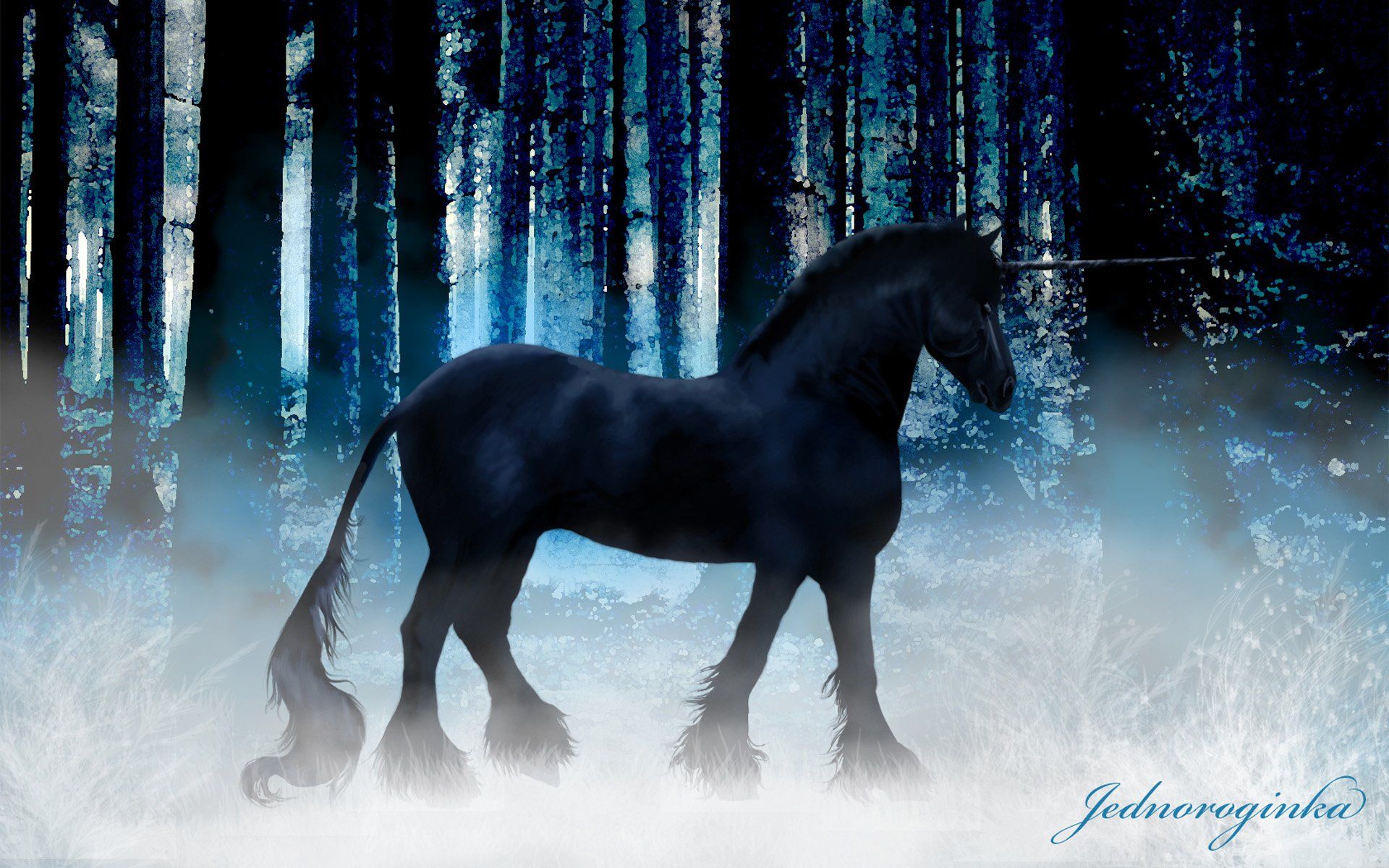 Black Unicorns With Wings Wallpapers