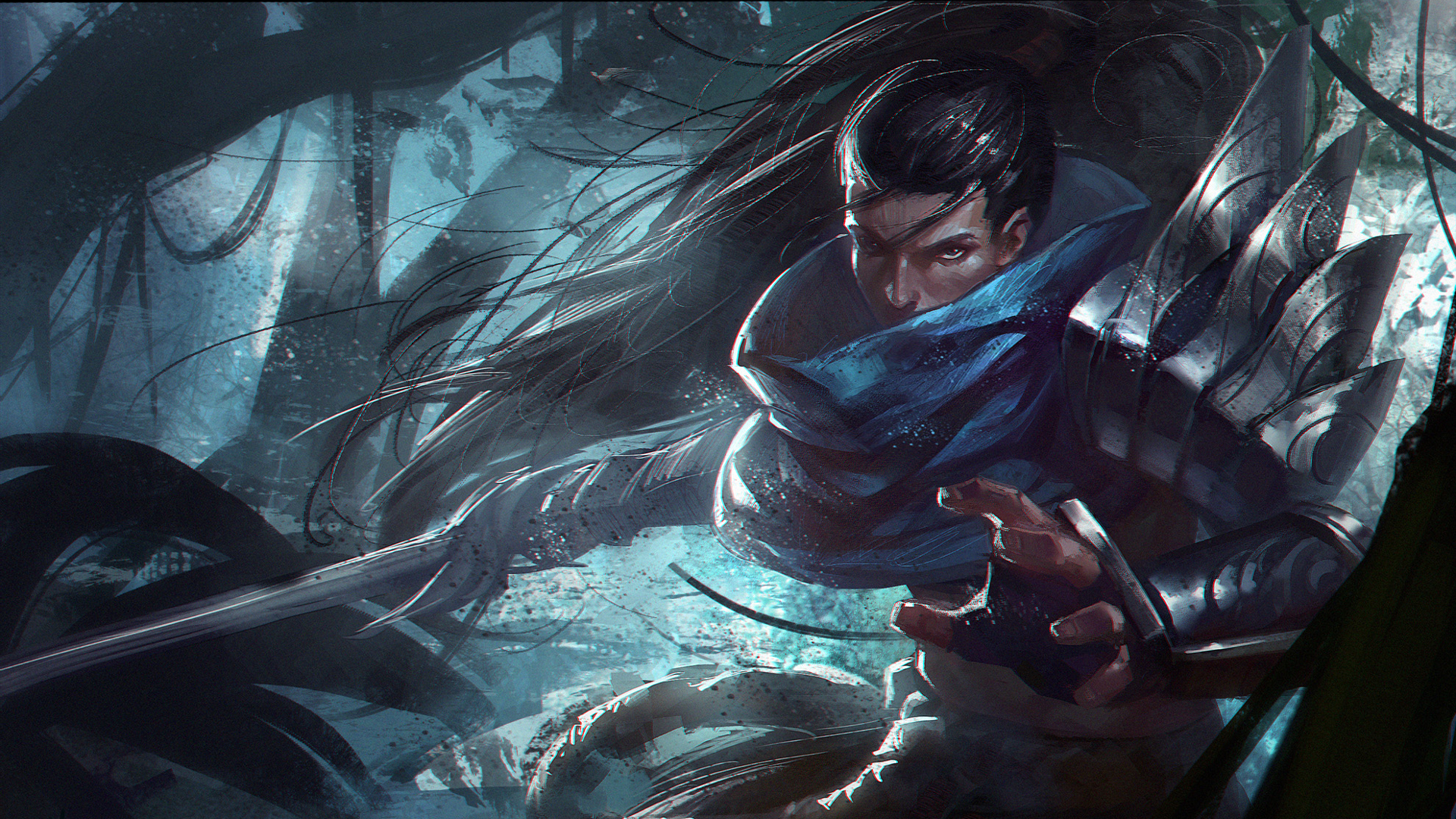 Blood Moon Yasuo Splash Art Wallpapers