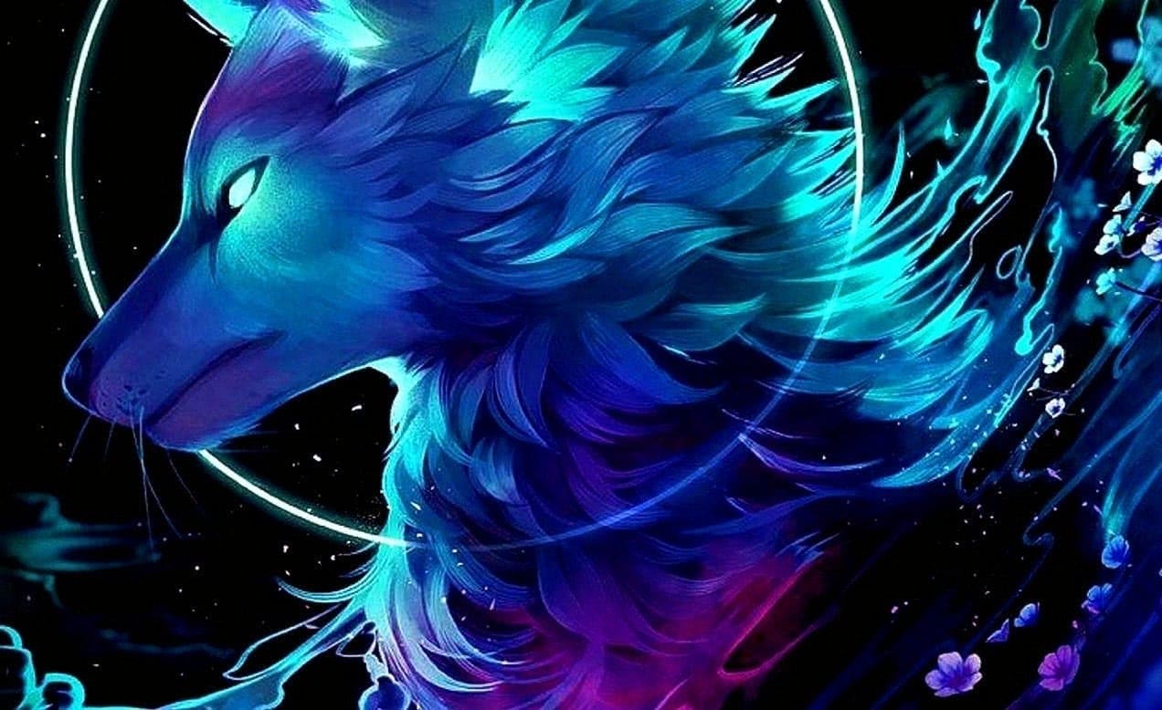 Blue Anime Wolf Wallpapers