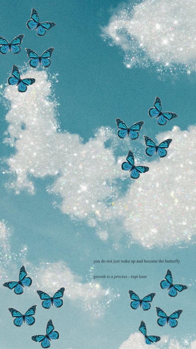 Blue Butterflies Aesthetic Wallpapers
