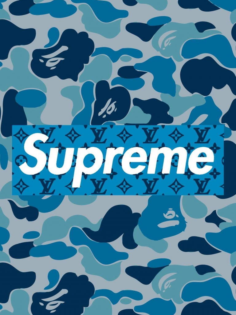 Blue Camo Supreme Wallpapers