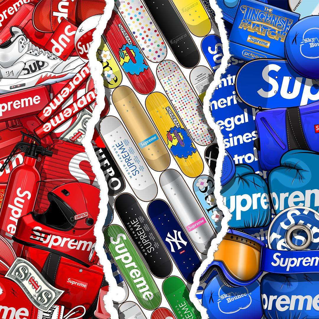 Blue Camo Supreme Wallpapers