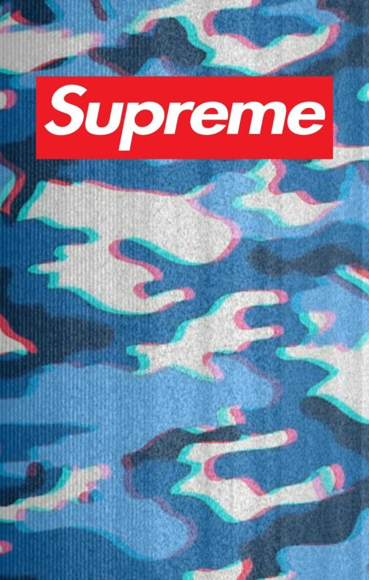 Blue Camo Supreme Wallpapers