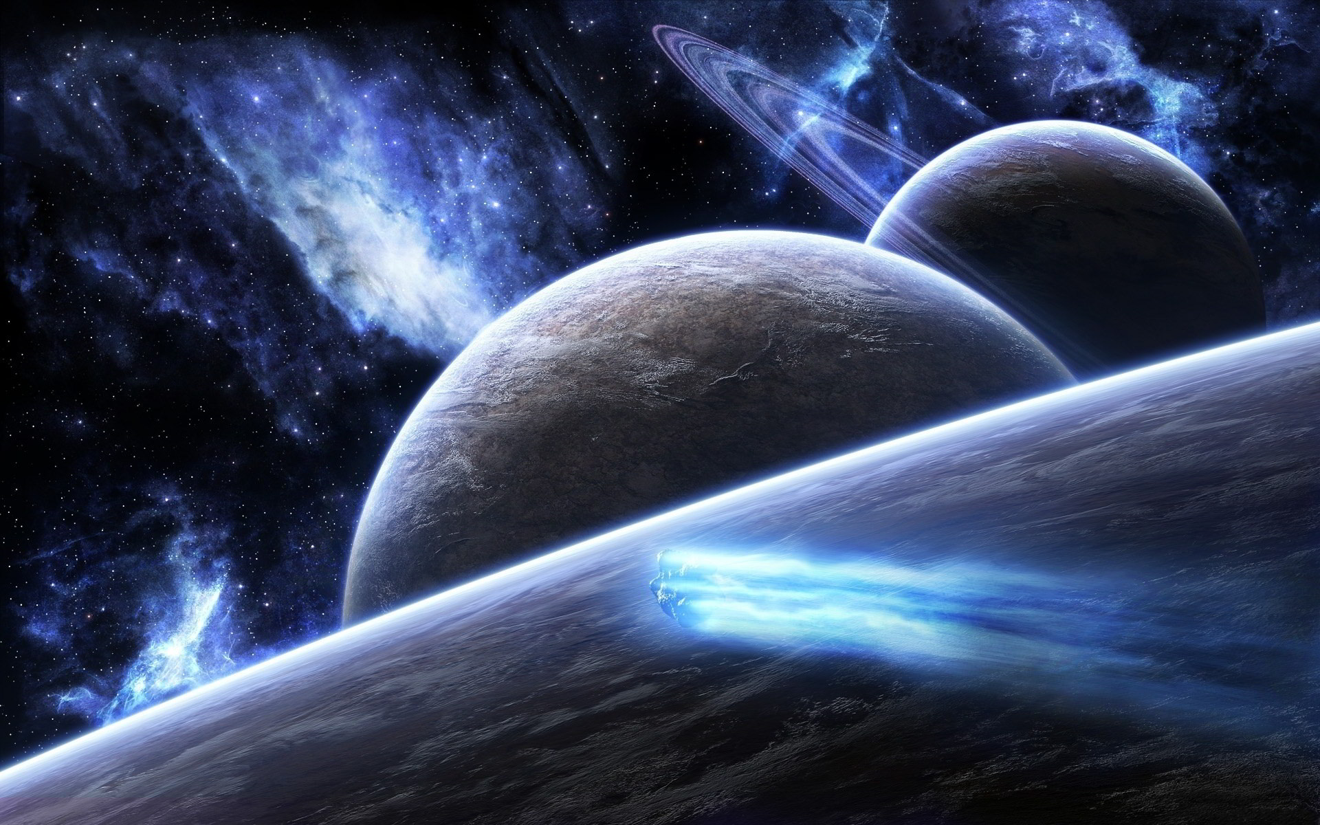 Blue Comet Space Wallpapers