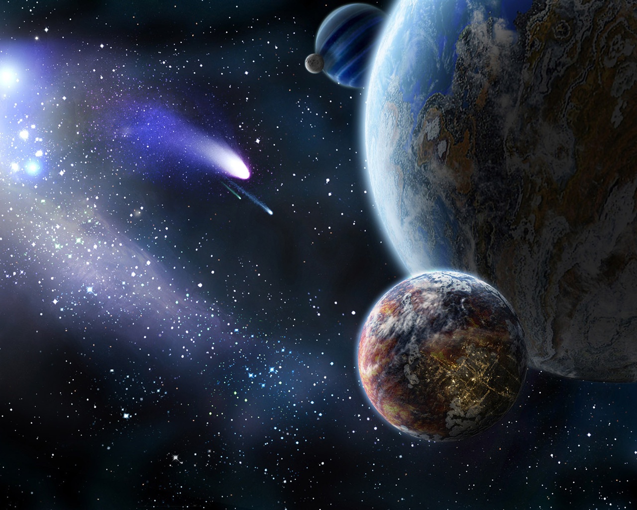 Blue Comet Space Wallpapers