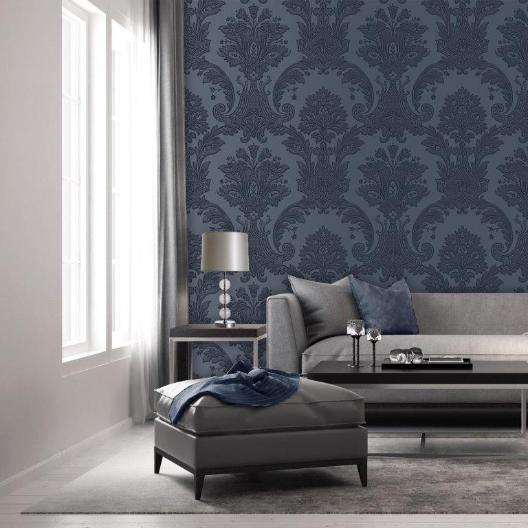 Blue Damask Wallpapers