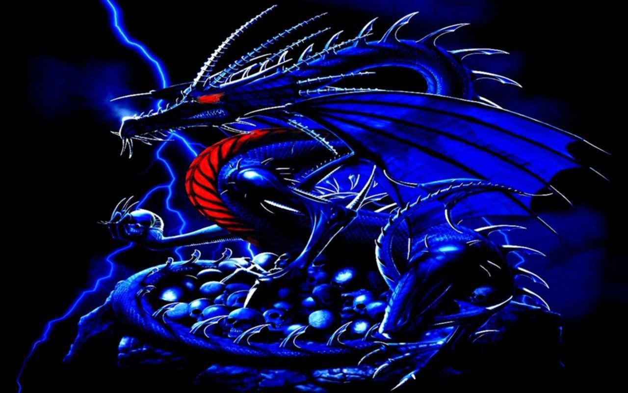 Blue Fire Dragon Wallpapers